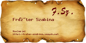 Fráter Szabina névjegykártya