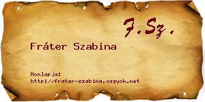 Fráter Szabina névjegykártya