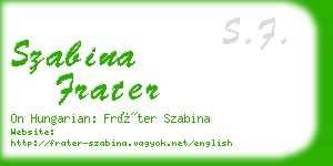 szabina frater business card